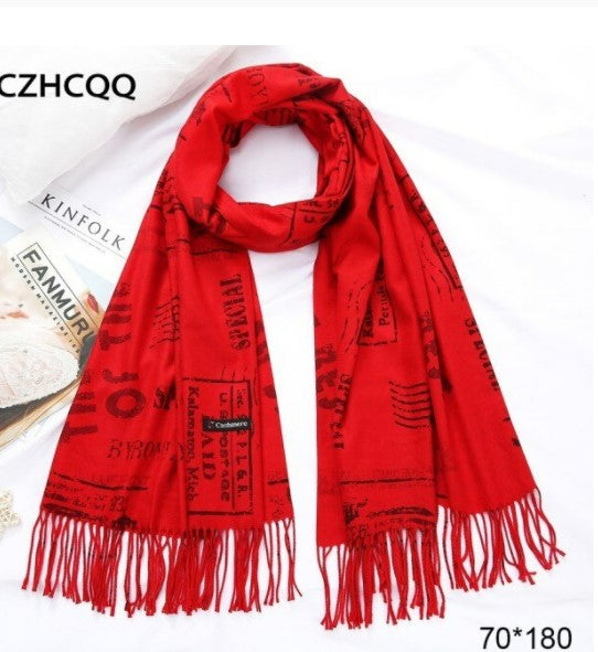 Winter Cashmere Scarf Women Foulard Wool Kerchief Bandana Trumpet Sjaals Voor Dames Plaid Poncho Women Scarf For Ladies