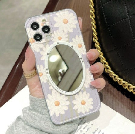 Daisy flower iphone12/13pro mobile phone case mirror xs max apple 11 side love xr suitable for 8p