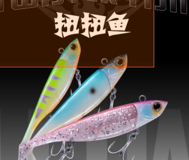 EWE Best-selling 25g lead head fish jigging head soft fish swim bait T-tail BKK Treble hooks Leurres souples fishing lure