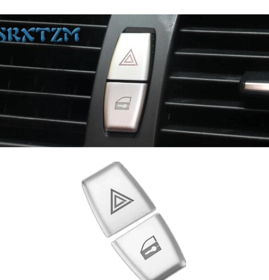 Car Warning Light Button Cover Frame Sticker For BMW E70 E71 E84 E60 X5 X6 X1 5 Series Auto Accessories