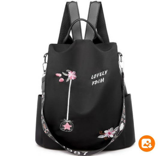 2021wholesale Chinese Style Fashion Casual Bag Oxford Anti-theft Travel Bag Cute Girls Kids School Embroidered Backpack