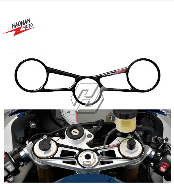 For BMW S1000RR 2015-2017 Carbon Fiber Stickers Top Triple Clamp Yoke Decals