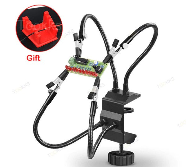 360° Rotatable Soldering Helping Hand Tool Table Clip Third Hand Soldering Stand Welding PCB Holder Flexible Arm Soldering Tool