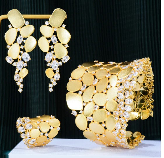 GODKI 2021 New Charms 3PC Bracelet Ring Earring Set For Women Wedding Bridal Cubic Zircon Dubai PARTY WEDDING Jewelry BOHO 2020