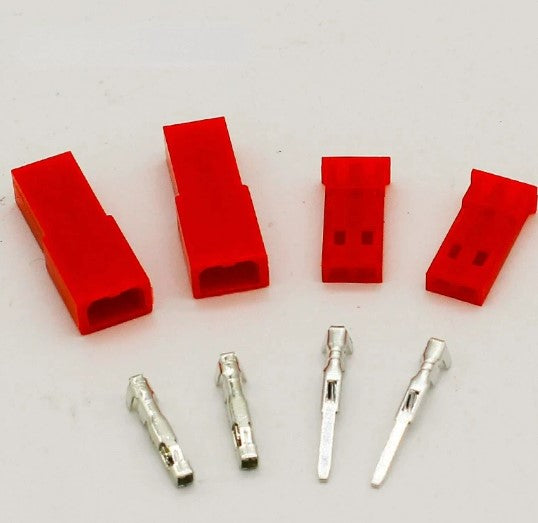 ,50set/lot JST Connector Plug 2pin Female, Male and Crimps RC battery connector for Auto,E-Bike,boat,LCD,LED ect