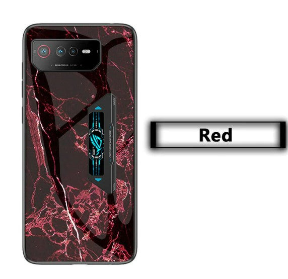 Skinlee For Asus Rog Phone 6 Pro Case Tempered Glass Case With Soft TPU Frame Shockproof Back Case For Asus Rog6 Pro Cover