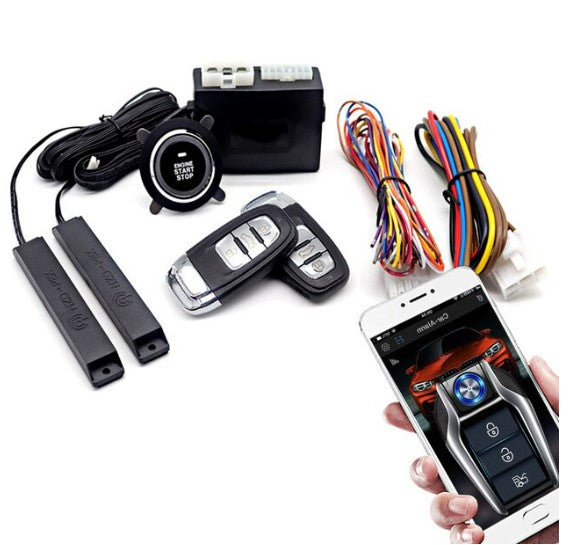 Universal Auto Start Stop Keyless Entry System Engine Start Alarm System Push One-Button Start System Remote Car Accessories