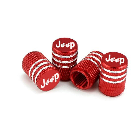 DSYCAR 4Pcs/Set Universal Jeep Logo Alu-alloy Tire Valve Caps for Car Truck Motorcycle Bicycle Valve Stem Cover Tire Accessories