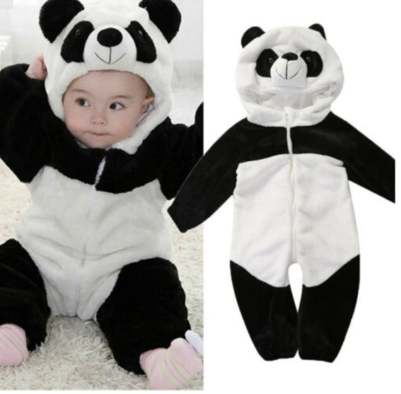 0-36months Newborn Baby Clothes Keep Warm Winter Jumpsuits Overall Panda Animal Hooded Rompers Baby Boy Romper Baby Girl Pajamas