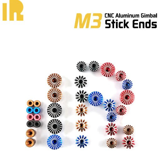 FrSky M3 3mm CNC Aluminum Gimbal Stick Ends Transmitter Anti-slipping Cap for Q X7 X9DPLUS JR FUTABA