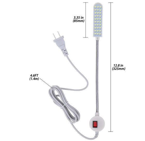 Industrial Lighting EU US plug AC110-265V 10/20/30LED Working Lamp Sewing Clothing Machine Light Home Sewing Machine Accessories