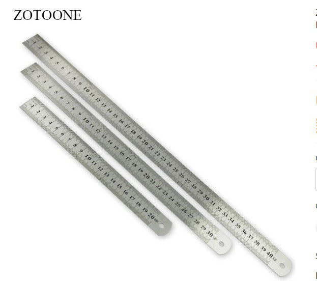 ZOTOONE Sewing Tool Accessory 15/20/30/40cm Stainless Steel Metal Ruler Metric Rule Precision Double Sided Measuring Tool D