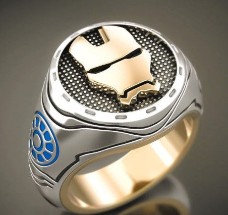 Delicate Iron Man Avatar Men's Ring 925 Silver Ring Power Punk Style Men's Ring Silver Plate Ring Men Ring