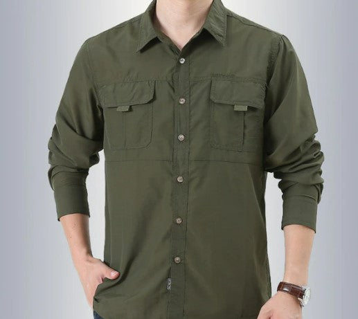 Hiking Fishing Military Tactical Shirt Men Breathable Quick-drying Blouse Long Sleeve Cargo Working Camisa Man Outdoor UV Shirts