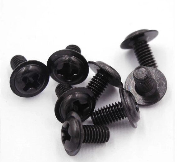 M2 M2.5 M3 M4 M5 Cross Phillips Pan Head With Washer Screw For PC Case Motherboard Mount DIY Computer Screws Black