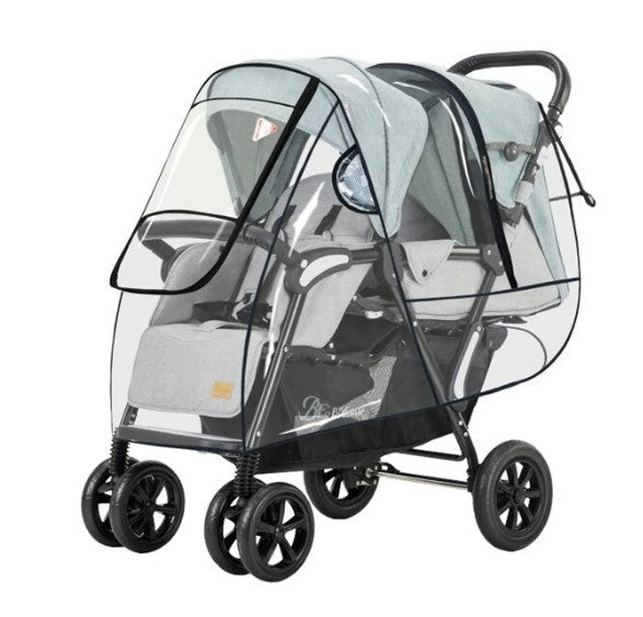 Twins Stroller Rain Cover Stroller Protection Waterproof Baby Pushchairs Trolley Carriage Double Stroller Accessories Wind Dust