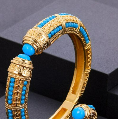 Janekelly Luxury Unique African Bangle Ring Set Jewelry For Women Wedding Cubic Zircon Crystal CZ Dubai Bridal Jewelry Set