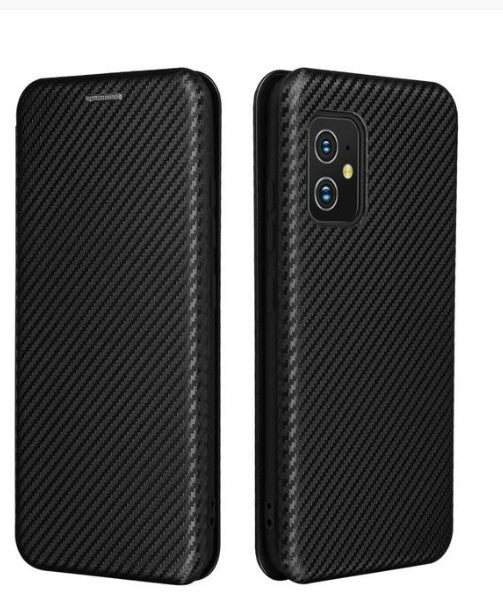 2022 Magnetic Carbon Fiber Flip Leather Wallet Case For Asus Zenfone 8 Flip 8 ZS590KS Max (M2) ZB633KL 7 ZS670KS cover Case