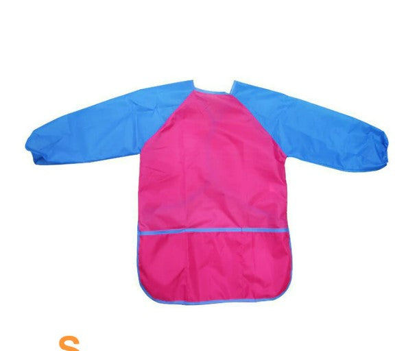 Children Long Sleeve Waterproof Apron Kid Art Craft Painting Cook Feeding Smock