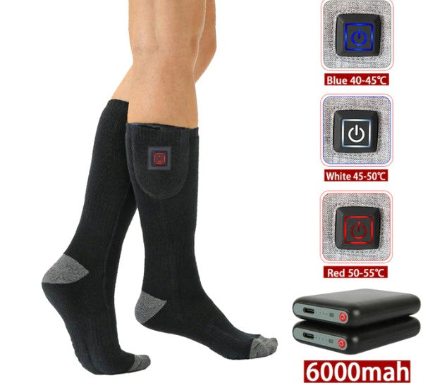 Calcetines térmicos de invierno para hombre y mujer, calentadores eléctricos para pies, para senderismo, esquí, ciclismo al aire libre
