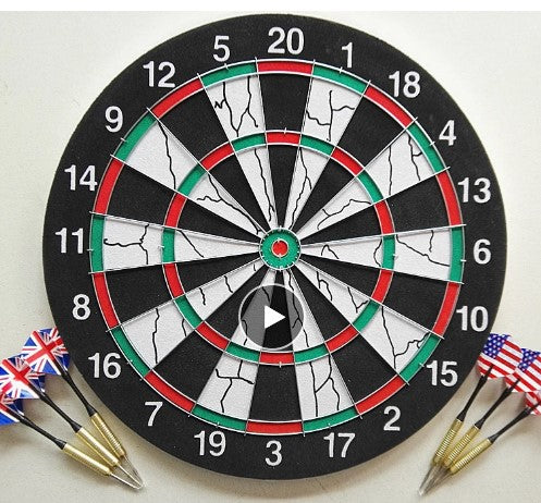 36CM Professional Double-sided Flocking Dart Board Steel Tipped Darts Competition KTV Entertainment and Leisure with 6 Darts