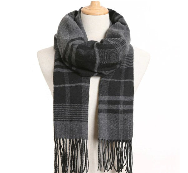 [VIANOSI] Luxury Design Men Scarf Foulard Plaid Scarves Poncho Casual Winter Scarfs Male Bufandas Hombre