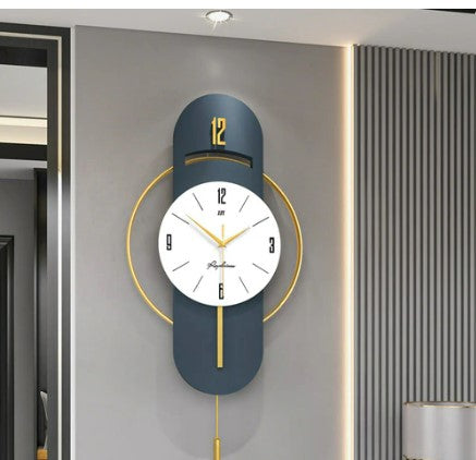 Wood Clock Large Watch Wall Clock Light Luxury Living Household Fashion Personalized Creative Wall Clock Simple Wall Watch