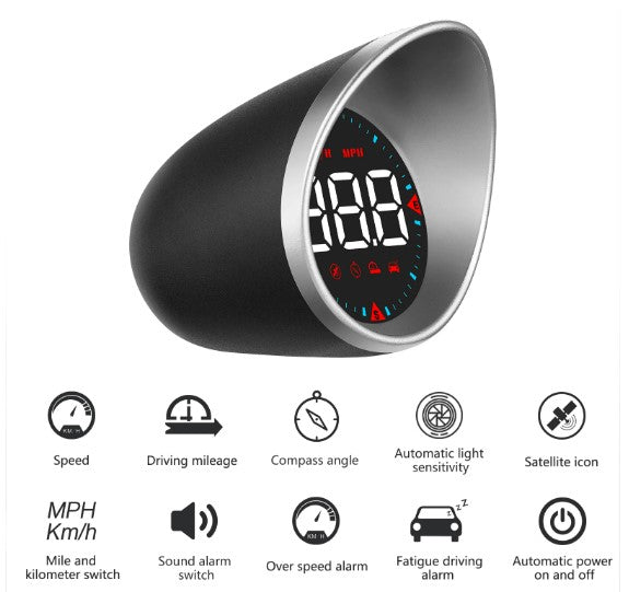 Car GPS Speedometer HUD Head Up Display Digital Alarm On-board Computer for Car Truck Motorcycle Boat MPH Car Modification Gauge