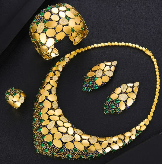 GODKI Famous Brand Bling Sequins Luxury Africa Dubai Jewelry Sets For Women Wedding Party Zircon Wedding Bridal Jewelry Set Gift