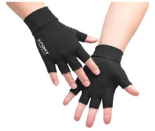 Thin gloves half finger men's and women's spring and summer ice silk breathable quick-drying sweat-wicking non-slip sunscreen riding fishing outdoor