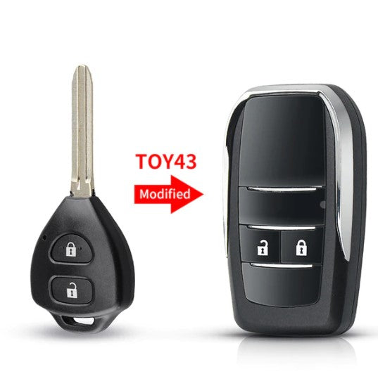 KEYYOU Modified Key 2/3/4 Buttons Fob For Toyota Reiz Camry Rav4 Yaris Corolla 4Runner Avlo 2017 2019 Flip Remote Car Key Shell