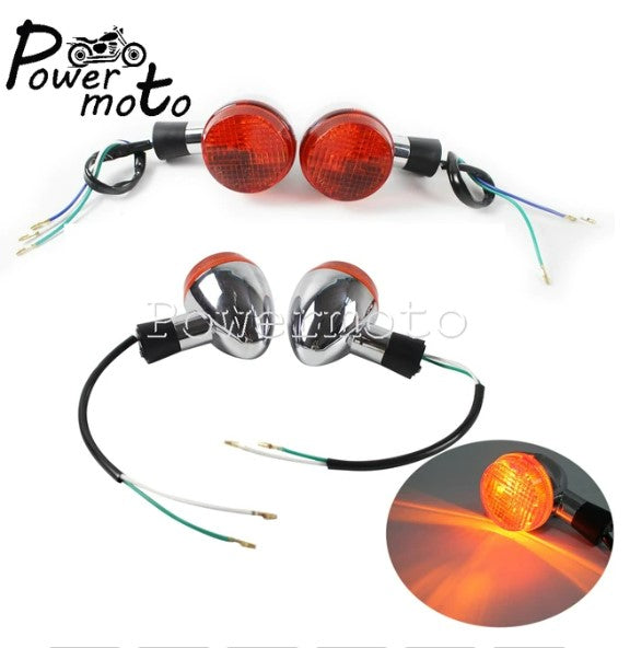 Chrome Motorcycle Bullet Front Rear Lamp Turn Signals Indicator Flasher Lights E13 For Honda Shadow 400 750 VT750 VT 750 2004-07