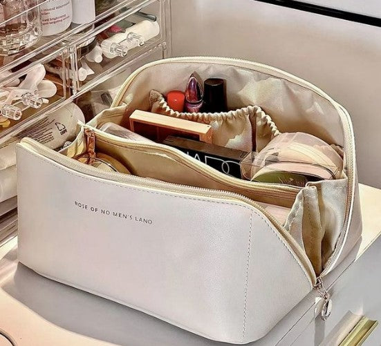 Large Pu Leather Travel Cosmetic Bag for Women Cosmetic Organizer High-capacity Makeup Bag Storage Pouch For Female Makeup Box