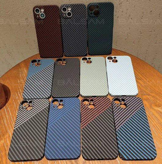 Luxury Carbon Fiber Texture Matte Case for iPhone 14 13 11 12 Pro XS Max Mini XR 7 8 Plus SE Shockproof Ultra Thin Hard PC Cover