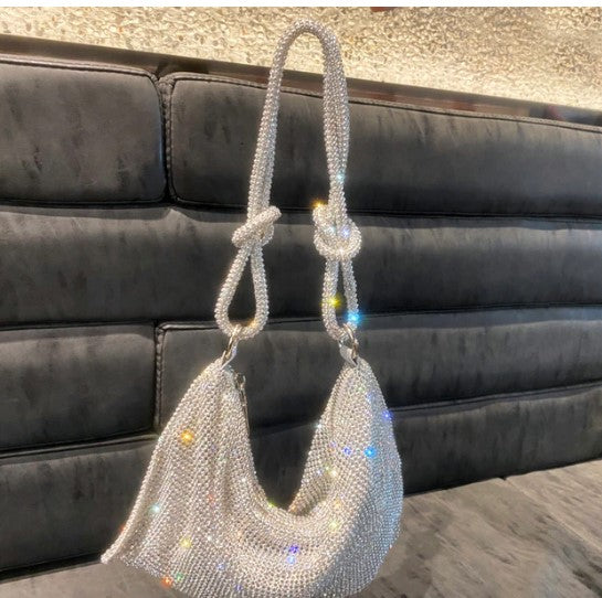 luxury Designer hobo shoulder bag Handle Shining Rhinestones Evening clutch Bag Purse Crystal Purses and handbag Hobo Bags