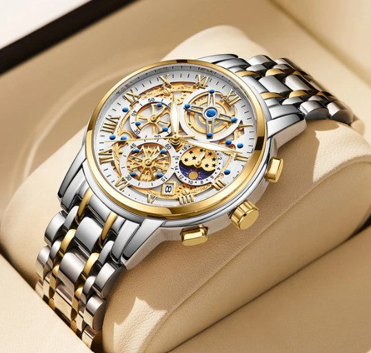 LIGE Men Watch Top Brand Original Sports Quartz Mens Watches Full Steel Waterproof Chronograph Wristwatch Men Relogio Masculino