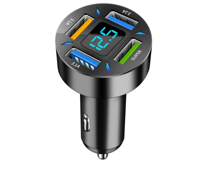 66W 4 Ports USB Car Charger Fast Charging PD Quick Charge 3.0 USB C Car Phone Charger Adapter For iPhone 13 12 Xiaomi Samsung