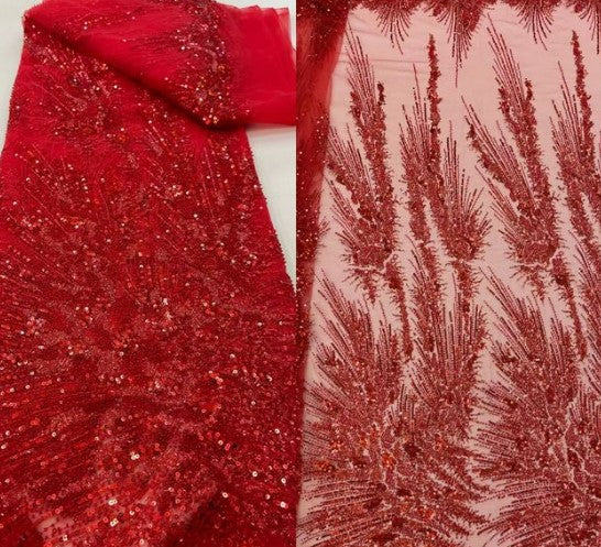 fashionable tulle embroidery french net lace fabric DiuDiu-1210.2815 with beads for party dress