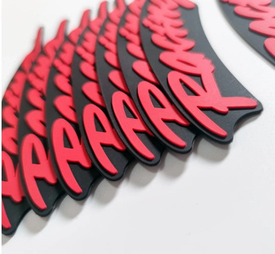 8Pcs/Lot Car Tire Decor Stickers Racing Tire Decals 3D Permanent PVC Joined Wheel Lettering Stickers Racing Stickers