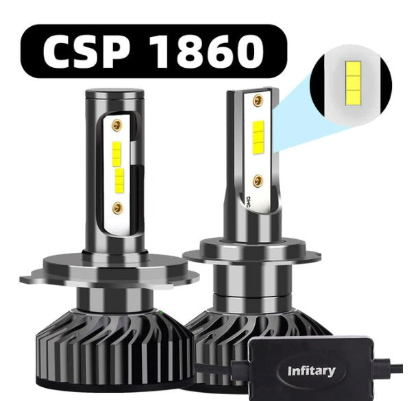 Infitary H4 H7 LED Car Headlight Bulb 26000LM CSP 3570 H1 H3 H11 H13 H27 880 9005 HB3 9006 HB4 9007 Mini Auto Fog Light Headlamp
