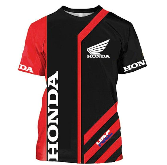 Honda HRC 3D printed men's and women's oversized T-shirt motorcycle race street wear sports T-shirt