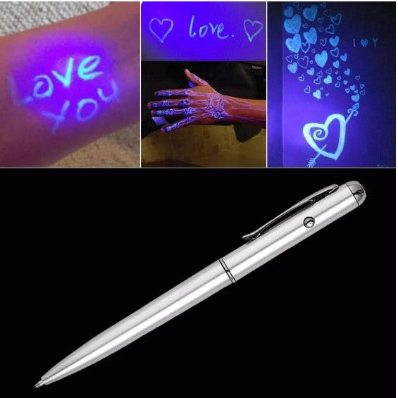 0.7mm LED UV Light Ballpoint Pen with Invisible Ink Novelty Gifts Student Writing Painting Stationery School Office Art Supplies