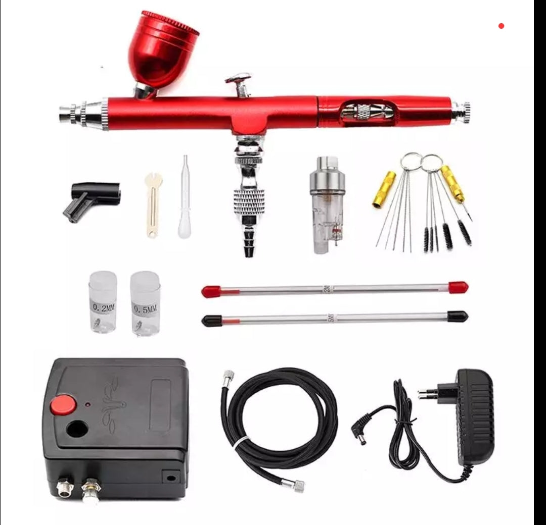 Mini Dual Action Airbrush Kit With Compressor Air Brush Spray Gun Pen For Paint Nails  Modeller Cake Decorating