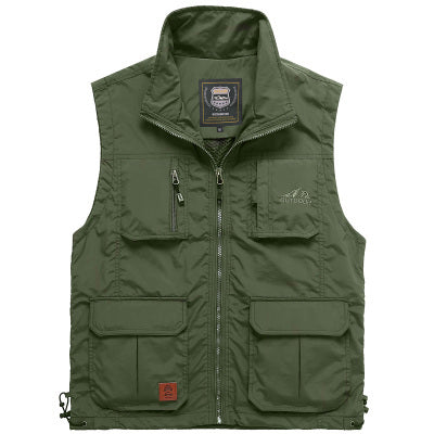 Men's mesh quick-drying vest thin section fishing vest large size photography vest spring and autumn multi-pocket outdoor vest tide