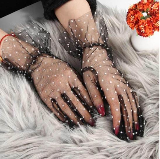 Lace Sunscreen Spots Cycling Dress Short Thin Mesh Lace Wedding Gloves