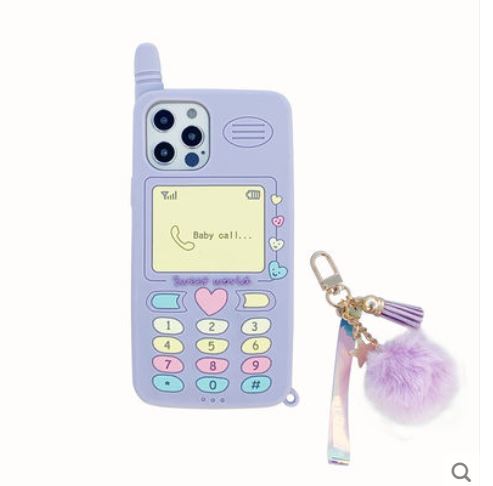 Creative purple mobile phone suitable for Apple 11 mobile phone case iPhonex personality 8plus creative 6s/7/8 plush 7plus cute 12pro/max female 11pro Korean style xr/xs anti-fall mini