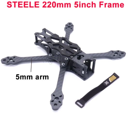 STEELE 5inch 220mm 220 Wheelbase X Type Carbon Fiber Quadcopter Frame Kit with 5mm Arm For FPV Freestyle RC Racing Drone