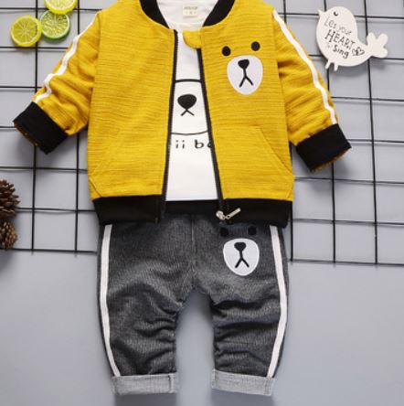 Boy's autumn clothes suit 2 handsome and trendy children's three-piece suit spring and autumn one-year-old baby children's clothes boy foreign style 3