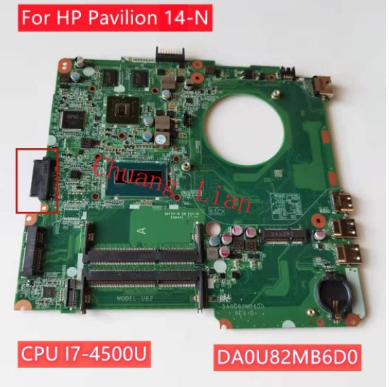 For HP Pavilion 14-N Laptop motherboard DA0U82MB6D0 with CPU I7-4500U SR16Z GT740M DDR3 100% Fully Tested