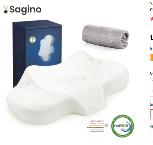 Sagino Memory Foam Bed Orthopedic Pillow for Neck Pain Sleeping Pillows Ergonomic Cervical Pillow Slow Rebound подушка oreiller